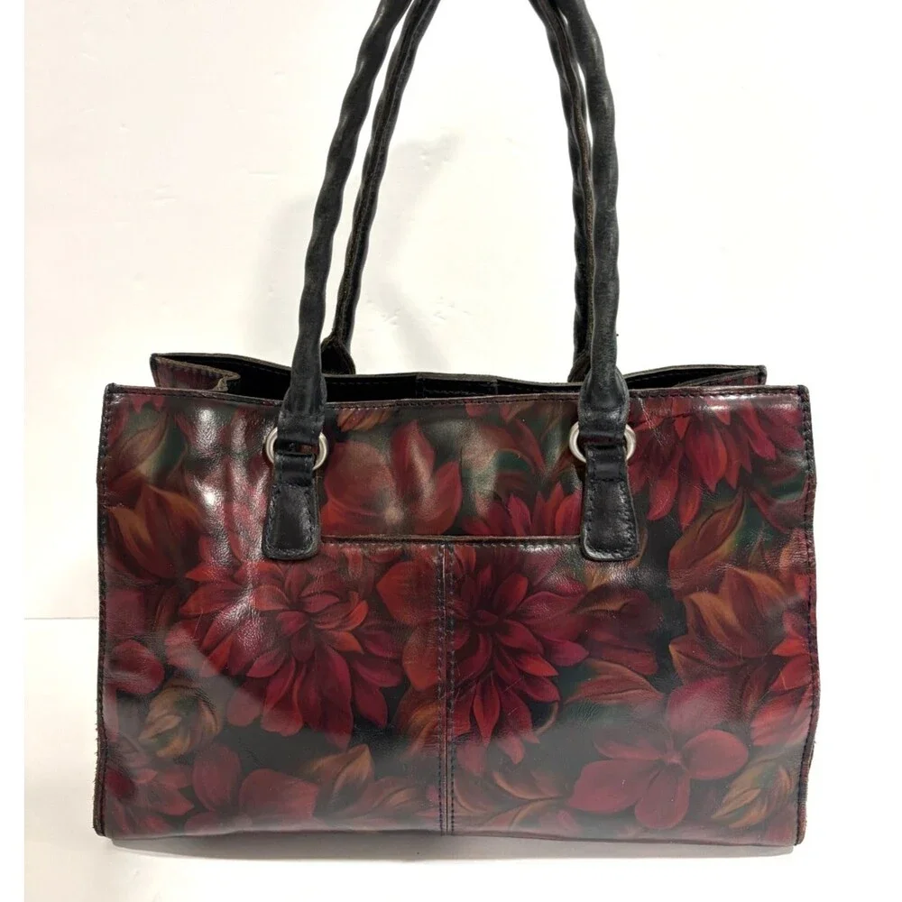 Patricia Nash Women's Leather Primrose Rustic Mums Satchel Bag Adjustable Strap